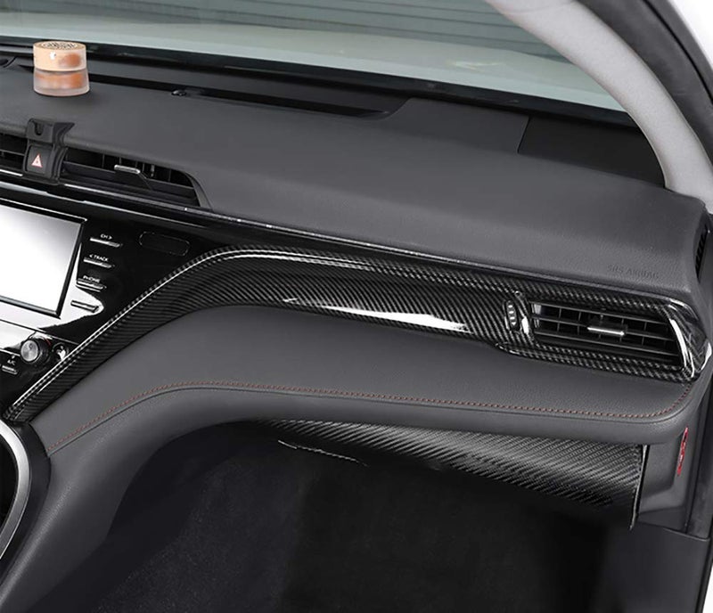 Kadore Interior Front Center Console Strips Trim Molding Cover for Toyota Camry 2018 2019 2020 2021 2022 2023 2024 Carbon Fiber Color LHD 2-pc - Image 4